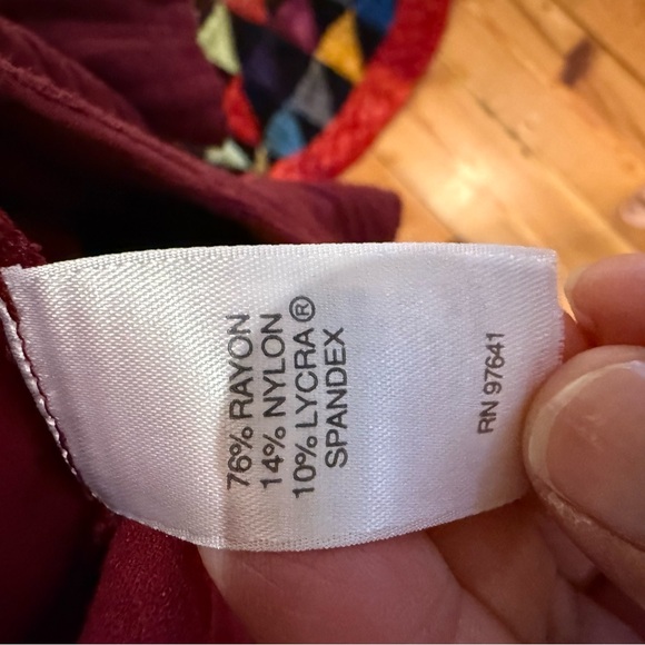 J.Jill Textured Tunic Womens MP Dark Red Double Slit Christmas Holiday Wear - Picture 6 of 7